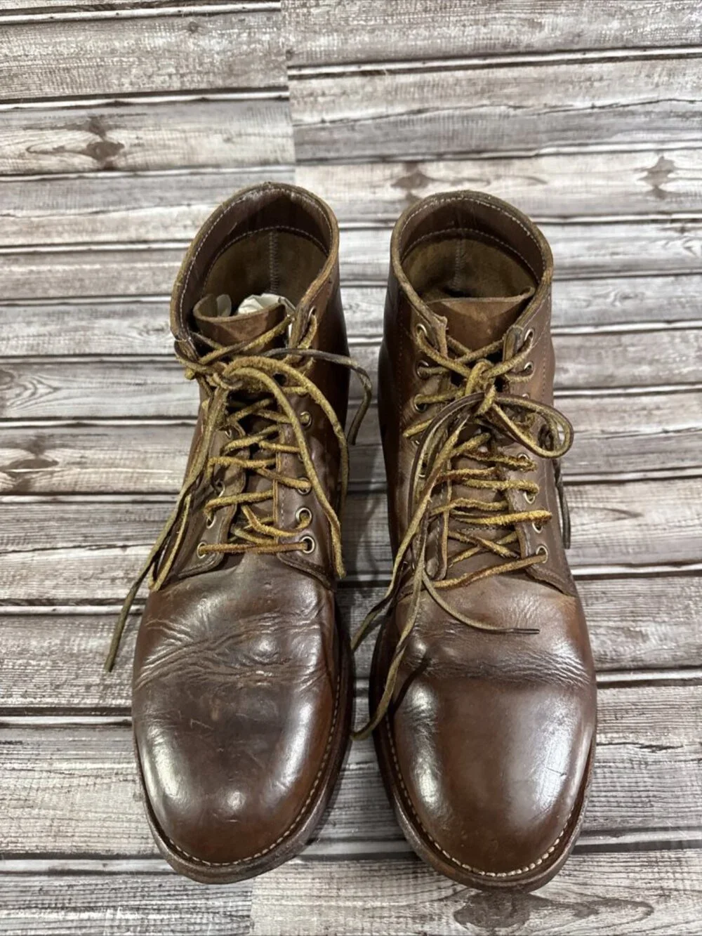 Oak Street Bootmakers Trench Boots Natural Chromexcel Size 10 D Color Brown